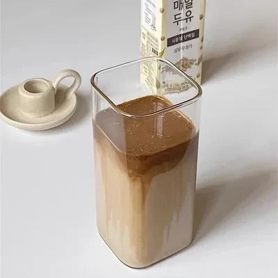 Square Heat Resistant Glass Coffee Cup