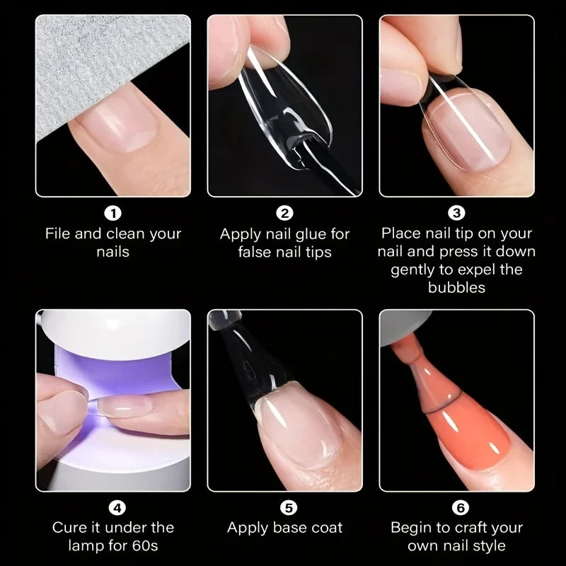 Transparent Soft Full Cover Press-On Nails